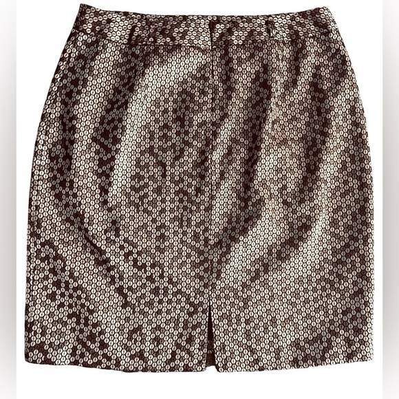 Worthington Tan/Gold w/ Brown Lining Sequin A-Line Midi Skirt/Size 16 - Picture 3 of 11